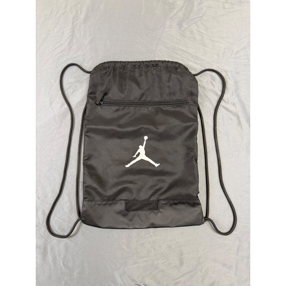 Jordan Jumpman Drawstring Backpack Black Athletic‎ Cinch Sack Bag 9A0746-023